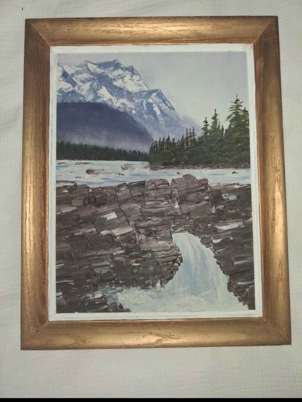 Jasper Athabasca Falls Original Oil Painting